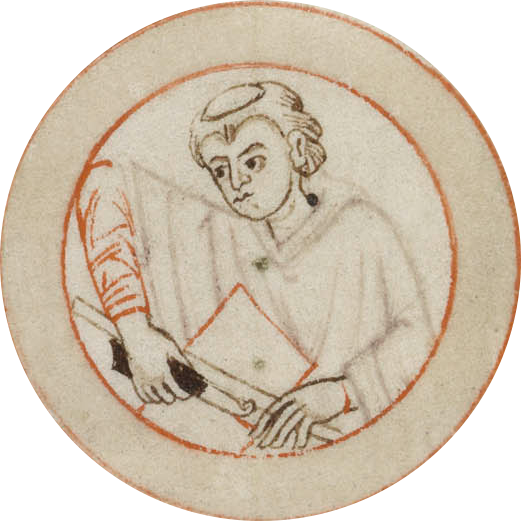 Medieval medallion illustration: cutting it to size, scoring lines