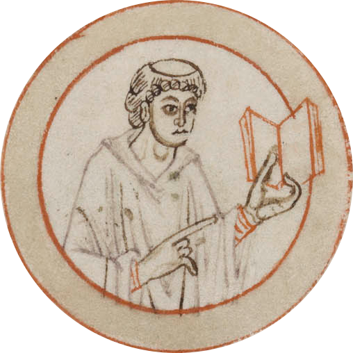 Medieval medallion illustration: displaying it